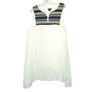 Relaxx White Embroidered Tank Top Sleeveless Casual Summer 3X‎ Flowy Lightweight